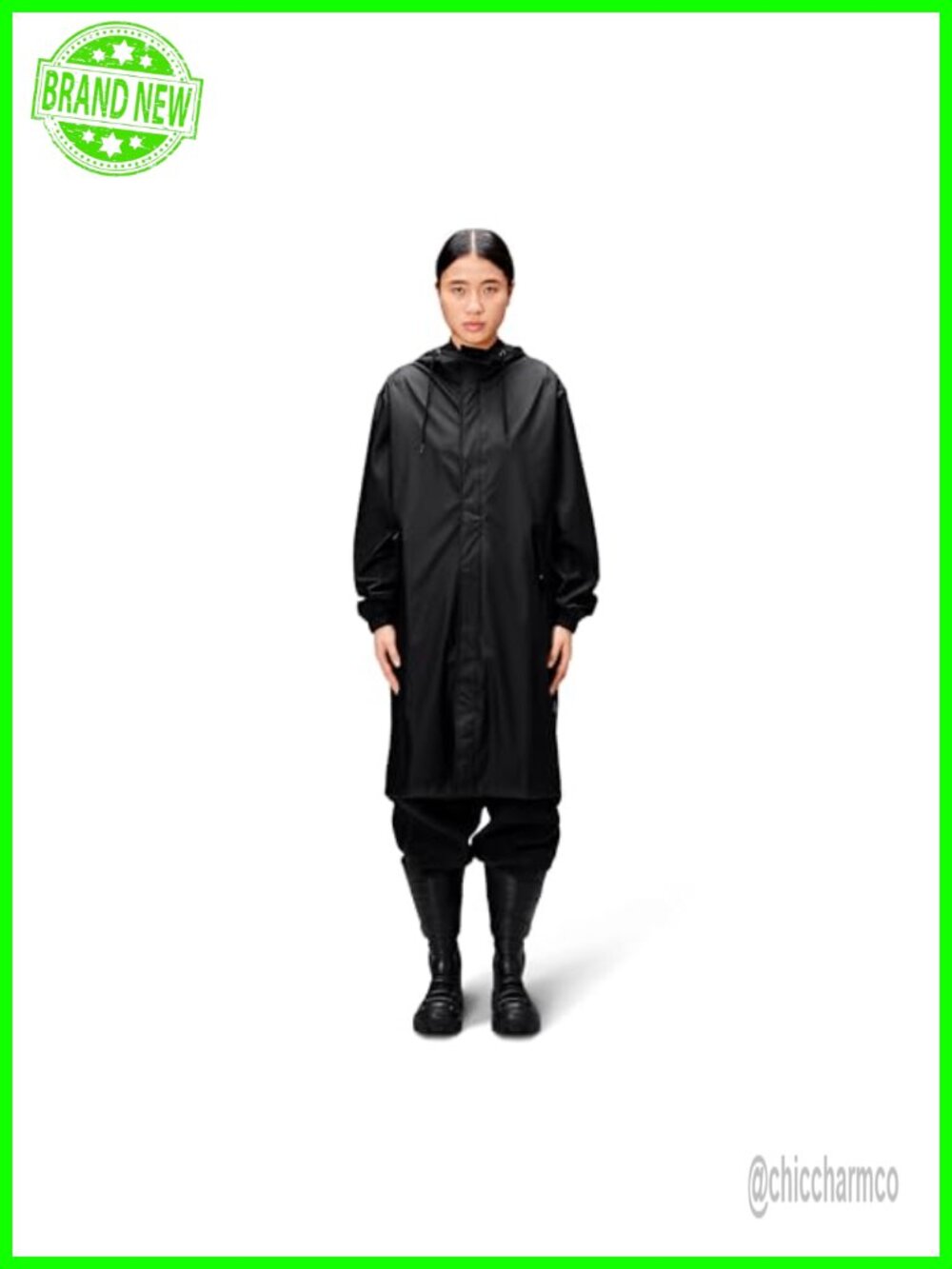 Unisex Waterproof Fishtail Parka Longline Raincoat PU Coated Welded Seams